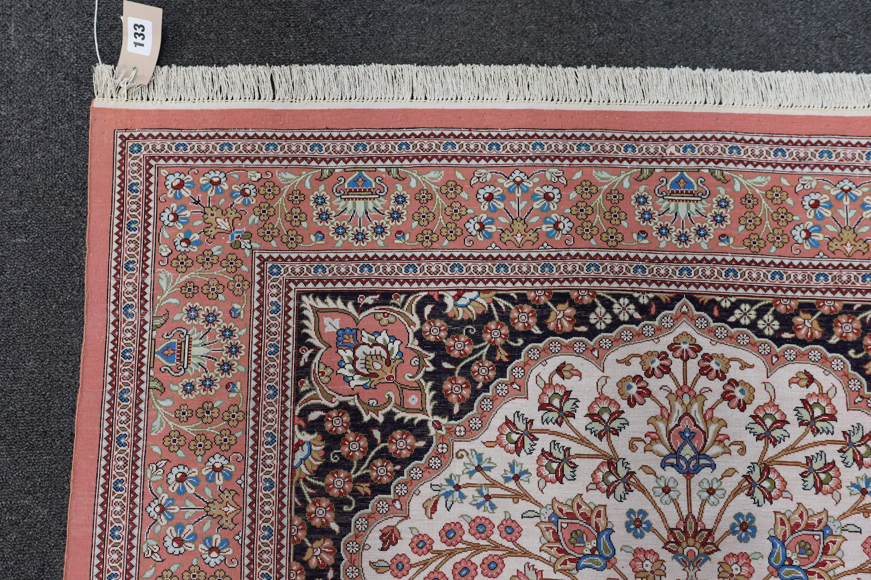 Two North West Persian part silk rugs, larger 150 x 103cm